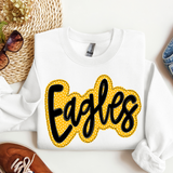 Eagles Black and Gold Stitch