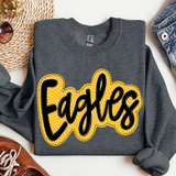 Eagles Black and Gold Stitch