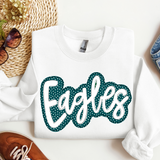 Eagles Stitch Green and White