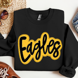 Eagles Black and Gold Stitch