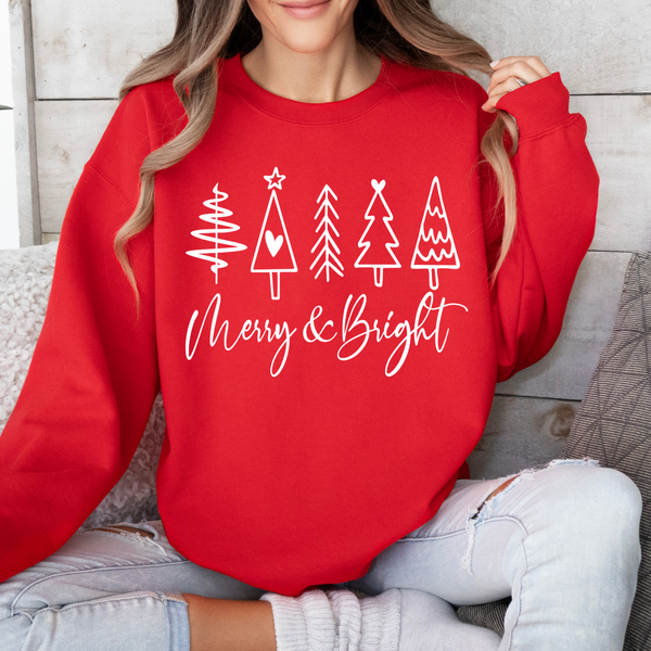 Merry and Bright Stencil Trees