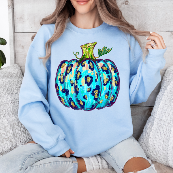 Blue Glitter Pumpkin