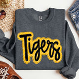 Tigers Black and Gold Stitch