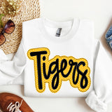 Tigers Black and Gold Stitch