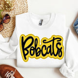 Bobcats Black and Gold Stitch